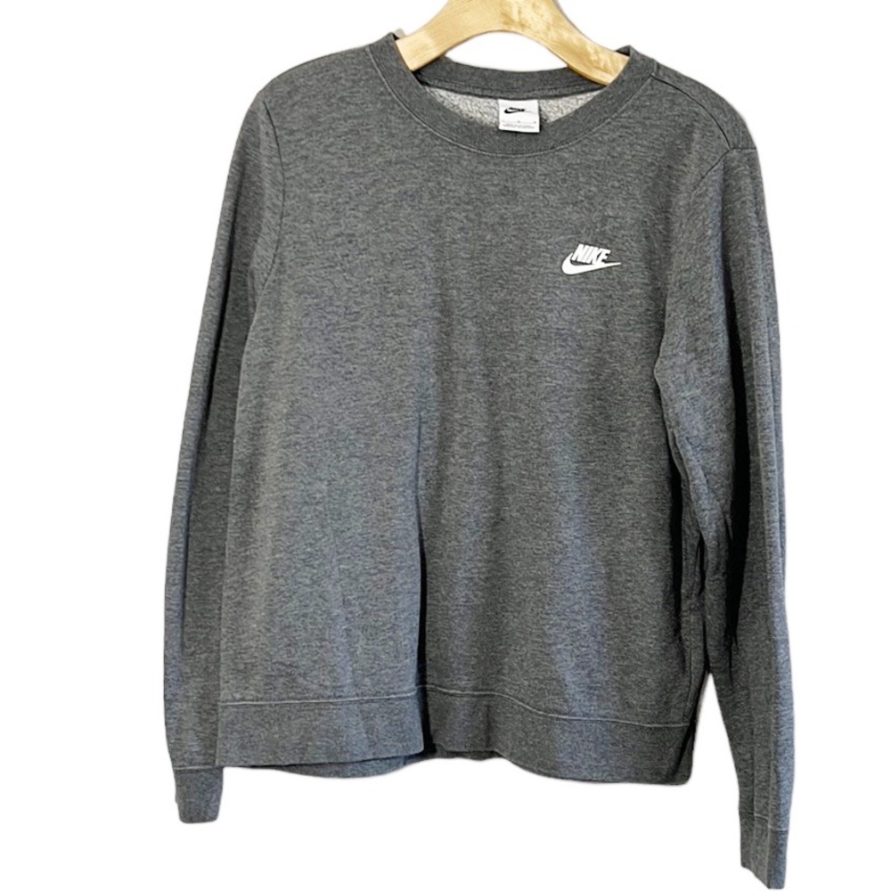 NIKE Cotton Logo Sweatshirt Size Large Gray